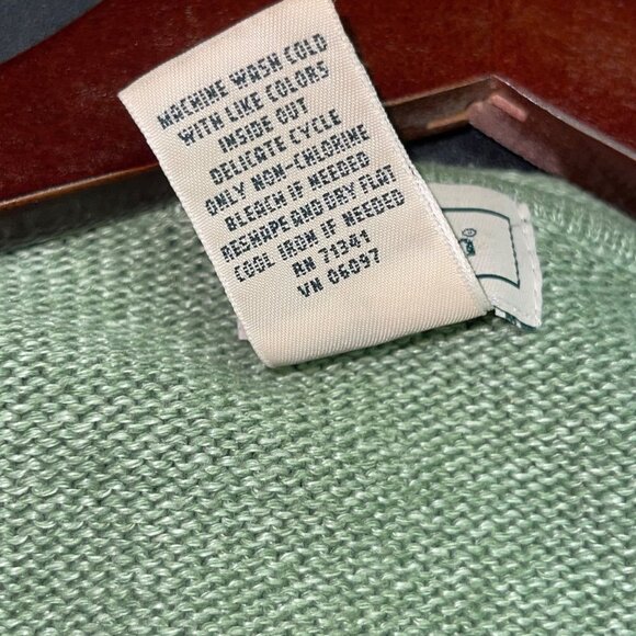 LL Bean Green Hoodie Sweater Linen Blend Women's Size Medium - Picture 5 of 5